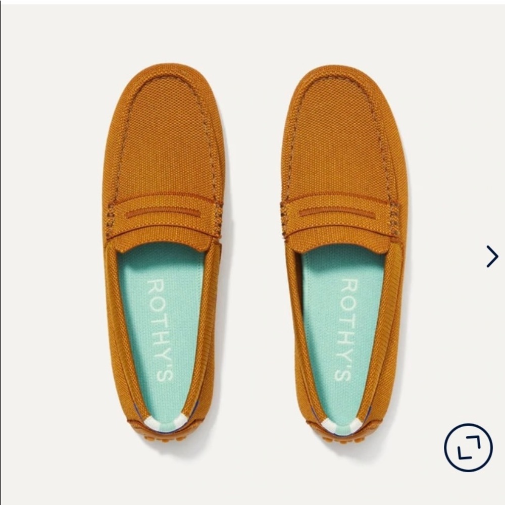 Brand new, never worn cognac driver loafer from rothy’s.